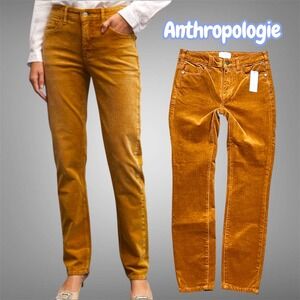Anthropologie Pilcro High-Rise Skinny Corduroy Pants Cedar Gold Size 26 NWT
